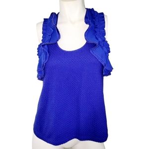 𝅺ANTHROPOLOGIE Deletta Ruffle Sleeve Top Size M